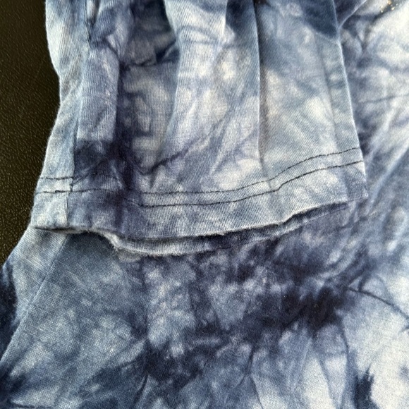 Aces Design Women’s XXL Blue Tie Dye Sequin V Neck Top Stretch Hippie Bohemian - Picture 4 of 11